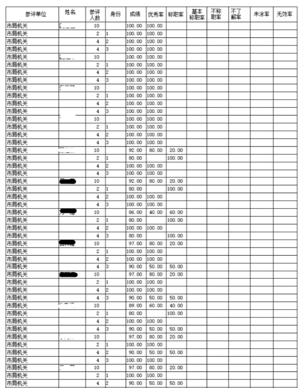 干部民主测评卡样式 3574